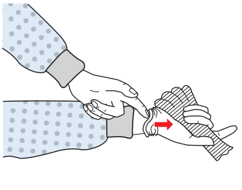 nurse removing protective gloves